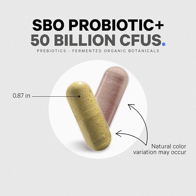 Codeage SBO Probiotics, 50 Billion CFUs Per Serving, Multi Strain Soil Based Organisms Blend and Organic Fermented Botanical Blend, Shelf-Stable, 90 Capsules