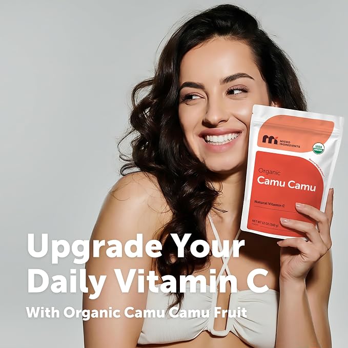 Micro Ingredients Organic Camu Camu Powder, 12 oz | Freshly Harvested Berry Source | Source of Naturally Occurring Vitamin C | Non-GMO, Vegan Friendly