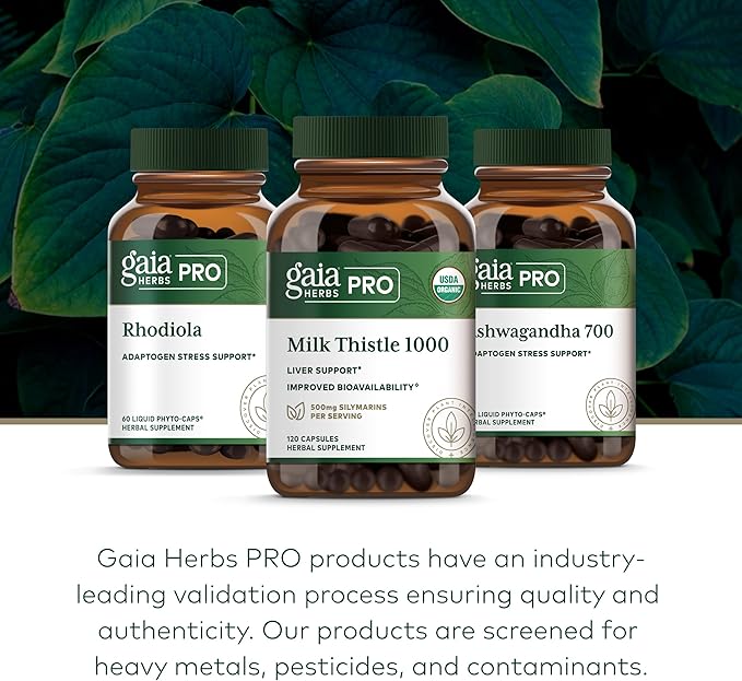 GAIA HERBS PRO Milk Thistle 1000 - Liver Health Support Supplement* - Liver Cell Health Supplement* with Silactive Milk Thistle Fruit Extract - 120 Capsules (30 Servings)