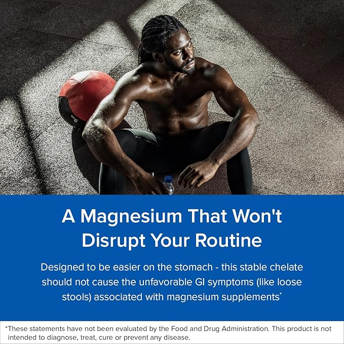 Designs for Sport Magnesium Glycinate - Magnesium Supplement to Support ATP Energy, Muscle Recovery, Bone Health & Heart Health - NSF Certified for Sport (120 Capsules)