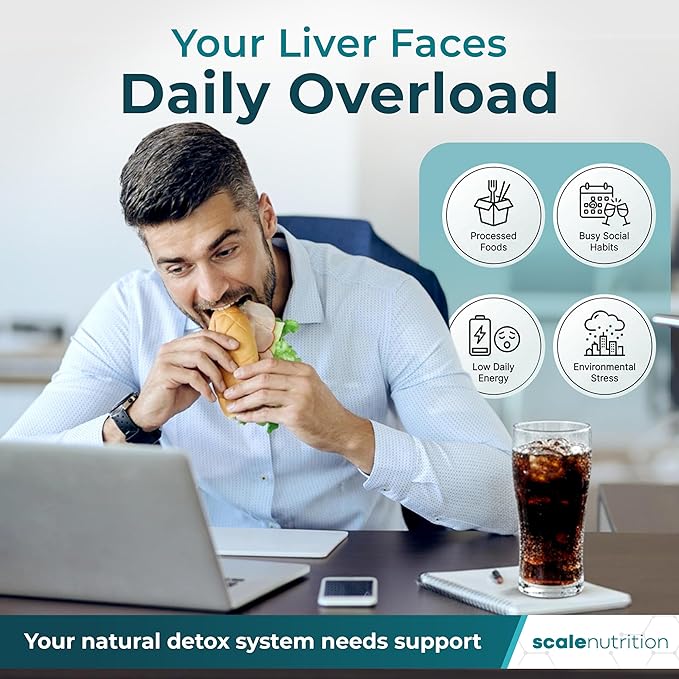 Liver Detox & Support – High Potency 1960mg Formula for Detox, Energy & Digestive Support – Milk Thistle, NAC, Turmeric, Artichoke & Dandelion – 120 Capsules
