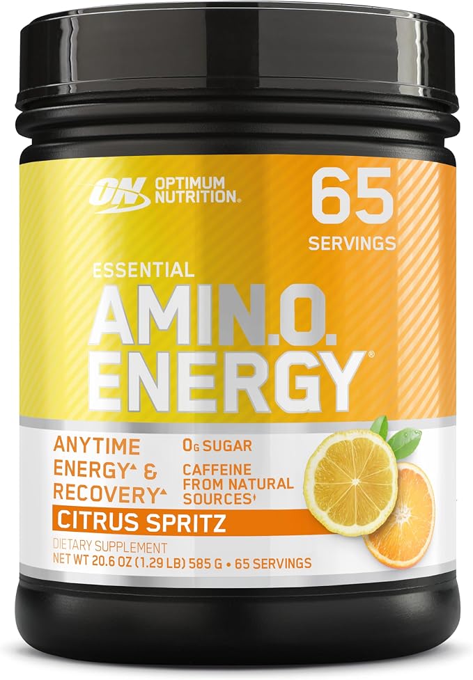 Optimum Nutrition Amino Energy - Pre Workout with Green Tea, BCAA, Amino Acids, Keto Friendly, Green Coffee Extract, Energy Powder - Citrus Spritz, 65 Servings (Packaging May Vary)