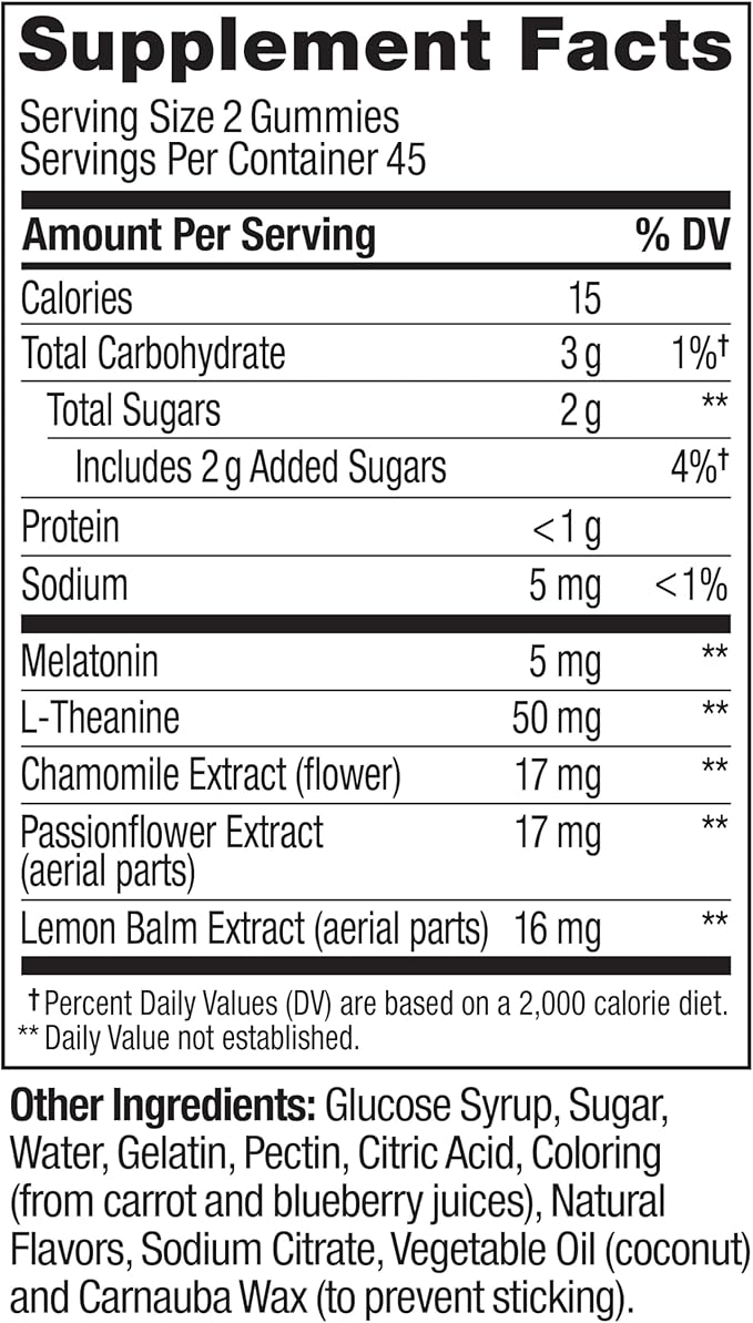 OLLY Extra Strength Sleep Gummy, Occasional Sleep Support, 5 mg Melatonin, L-Theanine, Chamomile, Lemon Balm Extracts, Sleep Aid, Blackberry Flavor - 70 Count (Packaging May Vary)