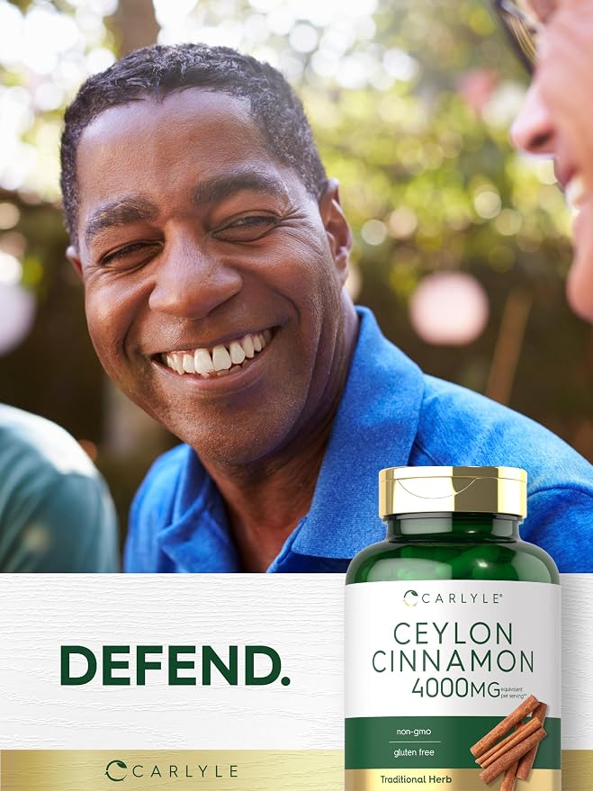 Carlyle Ceylon Cinnamon Capsules | 120 Count | Non-GMO & Gluten Free Supplement