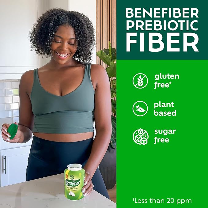 Benefiber Prebiotic GLP-1 Friendly Fiber Supplement Caplets, 84 Count