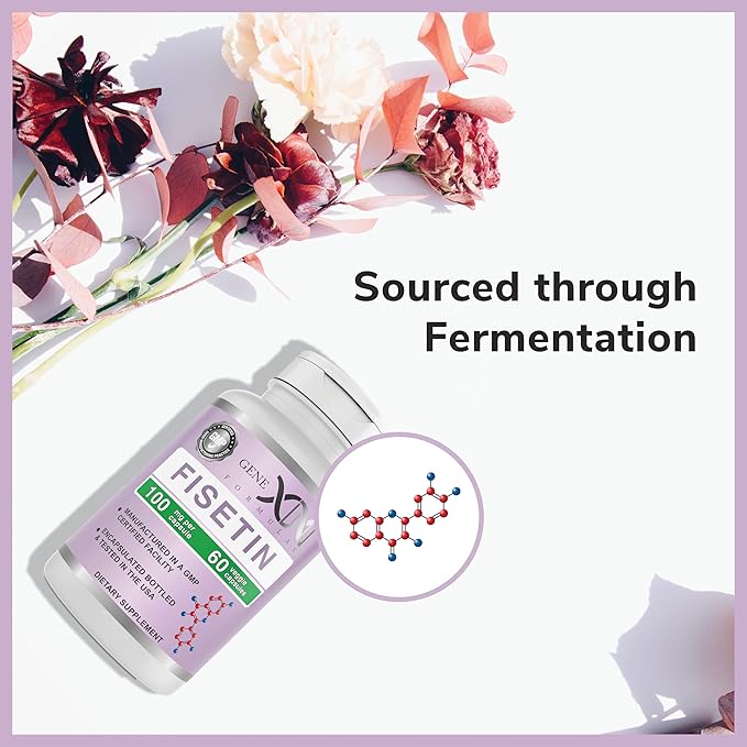 Genex Formulas Fisetin 100mg/Serving (60 Capsules) - Antioxidant That Supports Healthy Aging, Brain Wellness & Cognitive Health - Non-GMO, Gluten Free, Vegetarian - 2 Month Supply (Pack of 2)