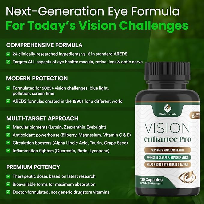 Vision Enhance Pro – Eye Wellness Supplement with Lutein, Zeaxanthin & Botanical Extracts | Supports Daily Eye Wellness & Visual Comfort | 60-Day Supply