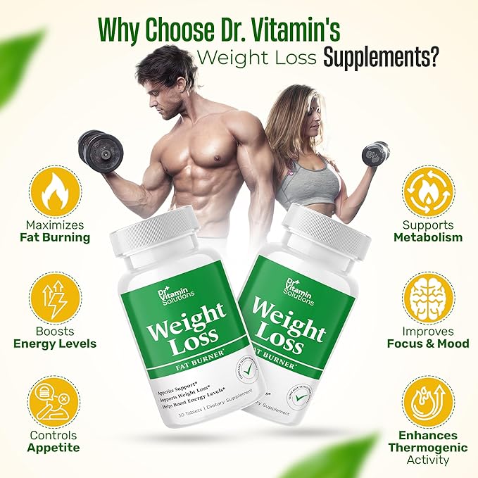Weight Loss Supplements for Women & Men - Includes Green Tea Extract, Chromium, Vitamin B6 - Energy Booster, Belly Fat Burner & Appetite Suppressant Diet Pills - 30 Tablets