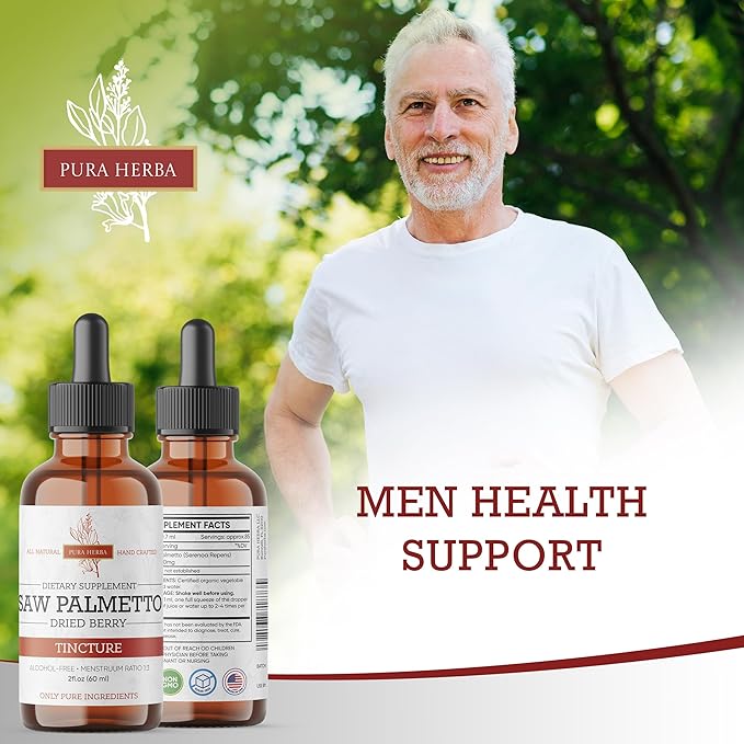 Saw Palmetto Tincture | Premium Alcohol-Free Herbal Extract from Saw Palmetto Berries | Liquid Botanical Supplement | Traditional Herbal Formula | Made in USA - 2 oz (60 ml)