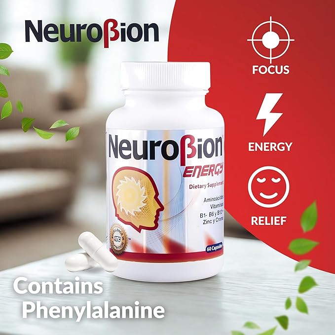 60 Caps Neurobion Energy - Amino Acids Vitamin B1 B2 B6 B12 - Increases Brain Alertness & Stamina