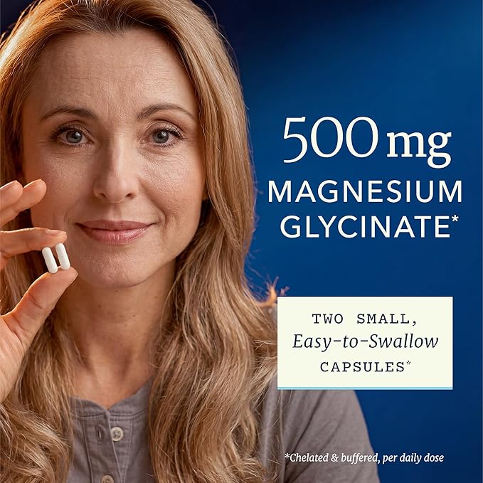 Magnesium Glycinate 500mg | High Absorption | Sleep, Muscle, Bone, Heart Health & Relaxation Support for Women & Men | Chelated Mag Glycinate | Magnesium Supplement | Vegan & Non-GMO | 120 Capsules