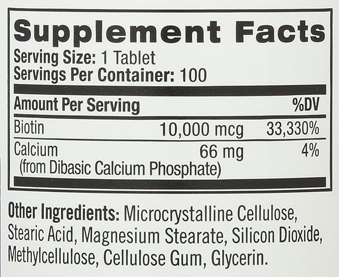 Natrol Biotin Max 10000 Mcg, 100 Tablets