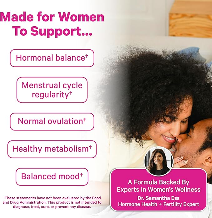 Pink Stork Myo-Inositol & D-Chiro Inositol: 3.6:1 Blend to Support Fertility, Hormone Balance for Women - Ovarian Function, Ovulation, Conception, and Period Support Supplement - 60 Capsules