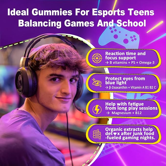 Nextdia Multivitamin Filled Gummies for Teen Boys Girls 12-17, 18, 19, Kids 10+ Multivitamin with Omega 3, Calcium + Magnesium + Zinc, Multi-Minerals for Adolescent 10-19S Brain, Bone, Energy, Immune