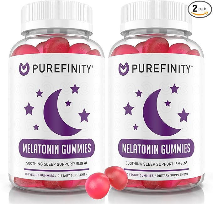 PUREFINITY Melatonin Gummies 5mg for Kids – Each Delicious Gummy is 2.5mg (2 Per Serving) for Easily Customizing Your Night, Gluten Free, Non-GMO, Vegan, 120 Count (Pack of 2)