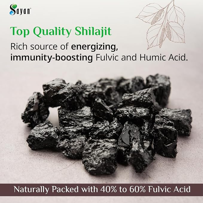 Sayan 100% Pure Shilajit Tablets, High-Potency Supplement, More Effective Than Resin & Capsules, 85+ Trace Minerals Sourced from 10,000 ft Lab-Tested. 60 Tablets 200 mg per Tablet 1-2 Month Supply