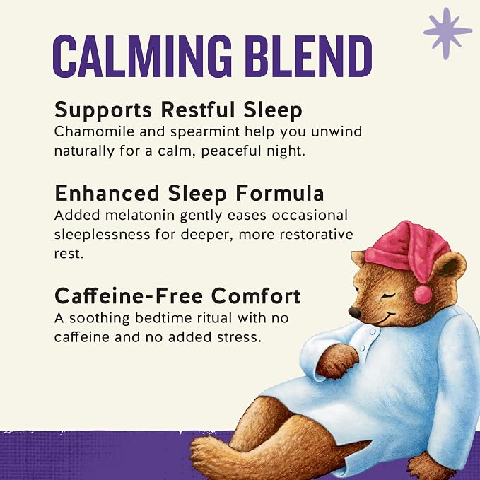 Celestial Seasonings Sleepytime Tea Plus Melatonin, Caffeine Free, Celestial Seasonings Herbal Tea, 18 Bag Box
