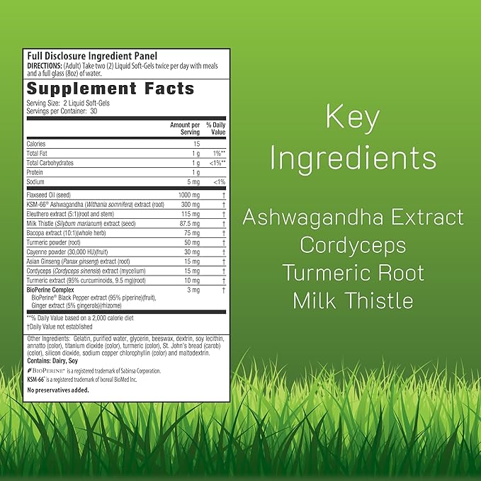 Irwin Naturals Extra Strength Ashwagandha Mind & Body – 60 Liquid Soft-Gels - 2 Pack