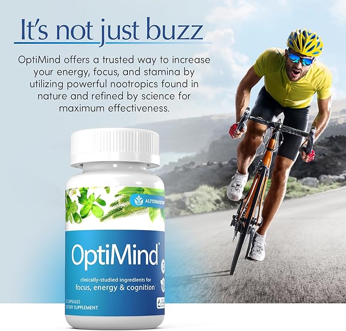Optimind Brain Supplement for Memory and Focus, Nootropic with Synapsa®, Phosphatidylserine, Vitamin B1 B12, Non-GMO, Mental Clarity, Cognitive Support, Clinically Studied Ingredients, 96 Capsules