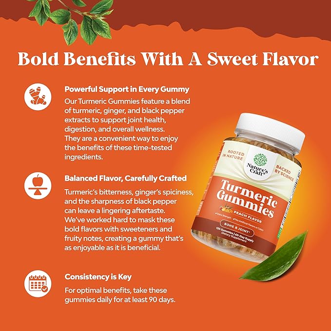 Turmeric Curcumin Immune Support Gummies - Immune Booster Turmeric Gummies for Joint Support and Advanced Skin Care - with Black Pepper Joint Supplement Gummy Vitamins with Curcumin Powder - 60 Count