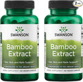 Swanson Bamboo Extract - Natural Hair, Skin and Nails Supplement - 70% Silica Content Supporting Collagen Formation & Bone Growth - (60 Veggie Capsules, 300mg Each) (2 Pack)