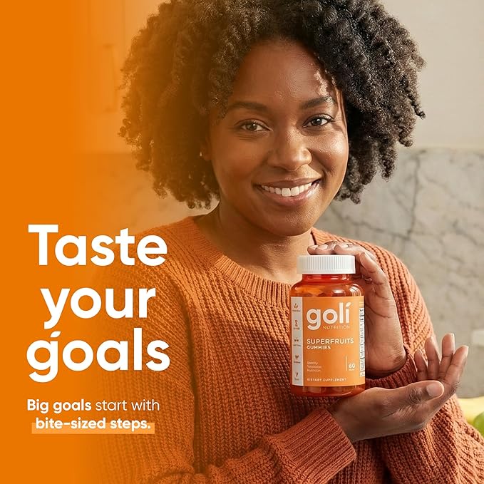 Goli Superfruits Beauty Gummies with Bamboo Silica - Vitamins A, C, E, Zinc - Collagen Support with Superfruit Blend - Vegan, Non-GMO, Gluten-Free, 180 Count (3 Pack)