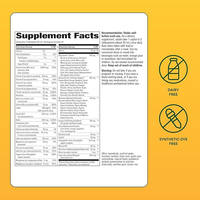 Nature’s Way Alive! Max Potency Complete Liquid Multivitamin, Liquid Vitamin Promotes Energy Metabolism, Heart & Muscle Function* with Vitamins A, B, C, D, Multivitamins for Women & Men, 30.4 Fl Oz