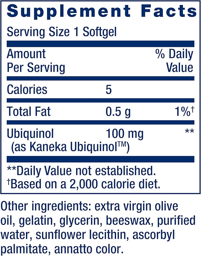 Life Extension Super Ubiquinol CoQ10, Heart Health Supplement, Cell Energy, oxidative Stress Defense, Maximum Absorption, 100 mg, Non-GMO, Gluten-Free, 60 softgels