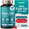 Mini Fish Oil Softgels – Triple Strength – Advanced Formula - 1500mg Omega 3 with EPA & DHA – Smaller Than a Dime – Fish Oil Minis - Wild Caught – 90 Softgels
