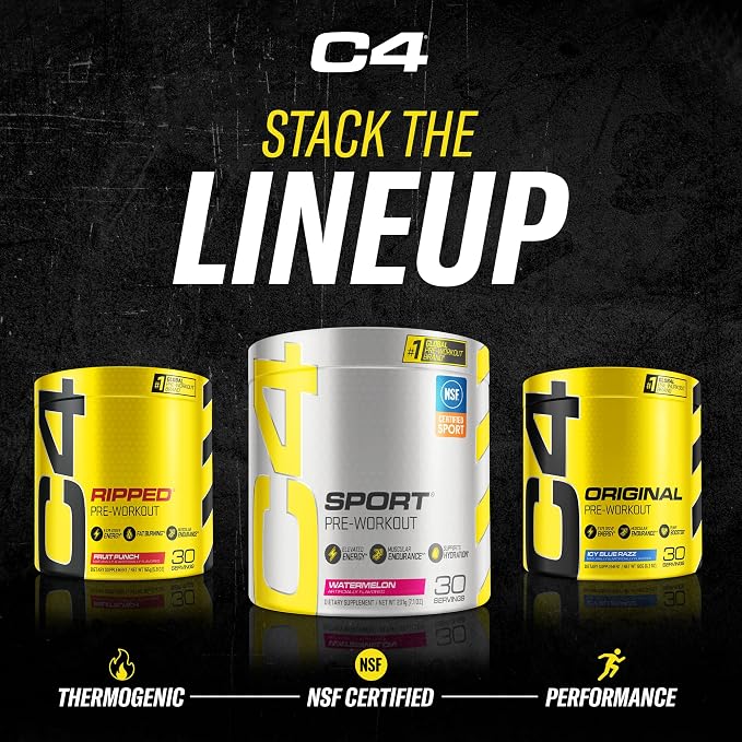 C4 Original Pre-Workout Powder For Endurance, Focus & Performance with 150mg Caffeine, Beta-Alanine, Creatine, Sugar Free Pre-Workout for Men & Women, 30 Servings, Frozen Bombsicle