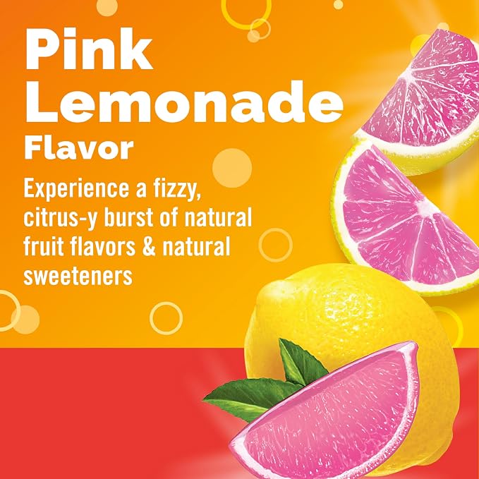 Emergen-C 1000mg Vitamin C Immune Support Powder Pink Lemonade 30CT includes Zinc, Manganese, 7 B Vitamins and Electrolytes for Back to School Essentials