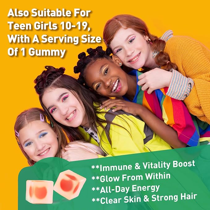 Liposomal Vitamin C 1000mg + D3 5000IU + Zinc Filled Gummies, Folate 800mcg Chewable Supplement, Elderberry for Immune, Hyaluronic Acid, VE, for Beauty, Energy & Overall Health, Sugar Free, Natural ﻿