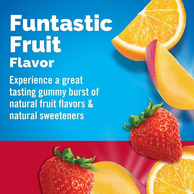 Emergen-C Kidz Vitamin C Immune Support Gummies Fun-Tastic Fruit 44CT Includes Zinc, Manganese, B Vitamins and Vitamin D for Back to School Essentials, (Pack of 2)