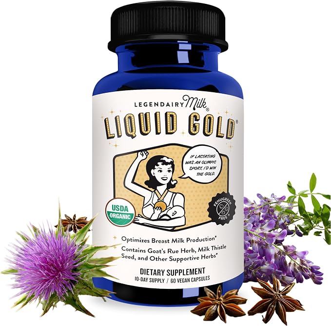 Legendairy Milk Liquid Gold Lactation Support | Lactation Supplement with Organic Goats Rue, Milk Thistle, Shatavari, Fennel, Alfalfa & Anise | Breastfeeding Supplements, 60 Count