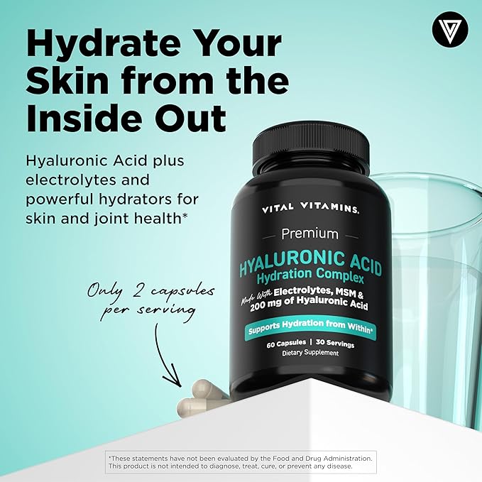 Vital Vitamins Vegan Collagen Booster 60 ct + Hyaluronic Acid Hydration Complex 60 ct