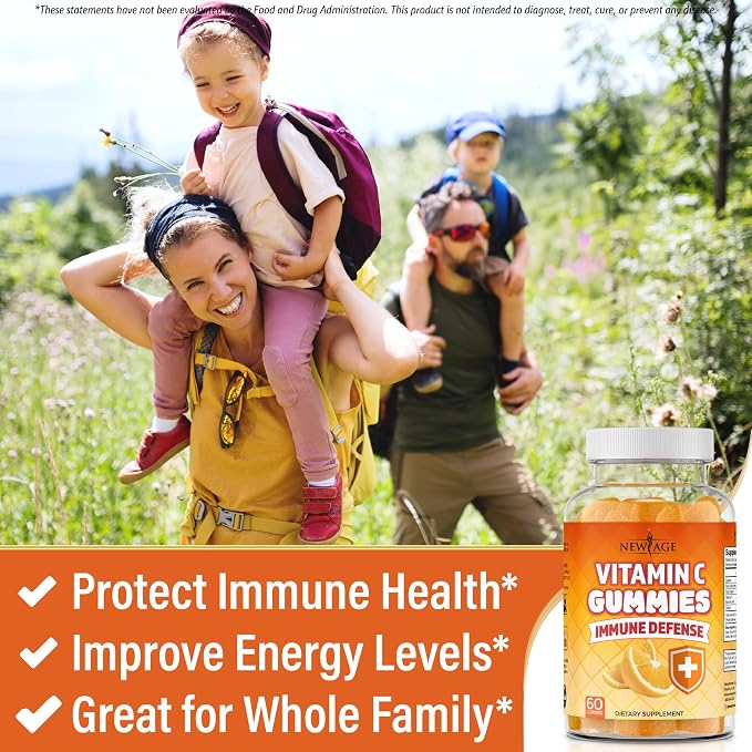 NEW AGE Vitamin C Gummies Orange Vitamin C Gummy - Supports Healthy Immune System - Vegetarian Without Gluten (120 Gummies)
