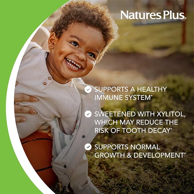 NaturesPlus Animal Parade Gold Children's Multivitamin - 120 Animal-Shaped Chewable Tablets - Assorted Cherry, Orange & Grape Flavors - Vegan, Gluten Free - 60 Total Servings