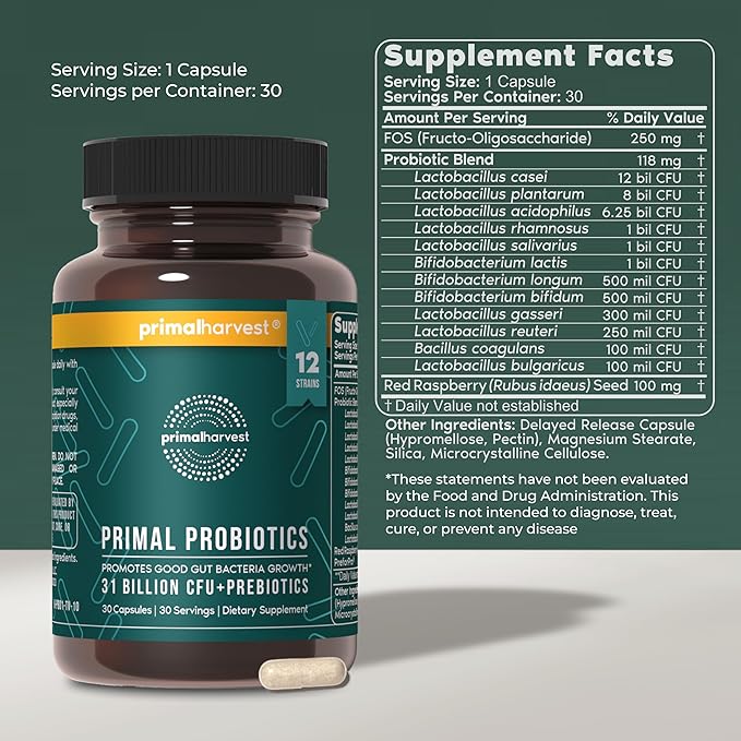 Primal Harvest Probiotics & Vision Supplements for Women and Men Vision and Eye Support Complex with Lutein, Zeaxanthin Bundle