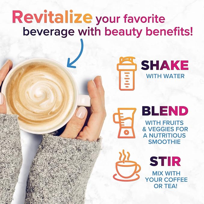 Collagen Peptides Powder - Hydrolyzed Type 1 & 3 Collagen Peptides 20g per Serving with Hyaluronic Acid & Biotin - Vital Nail, Skin & Joint Support - No Sugar, Unflavored, Bottled in USA - 28 Servings