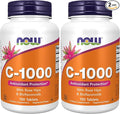 NOW Supplements, Vitamin C-1,000 with Rose Hips & Bioflavonoids, Antioxidant Protection*, 100 Tablets (Pack of 2)
