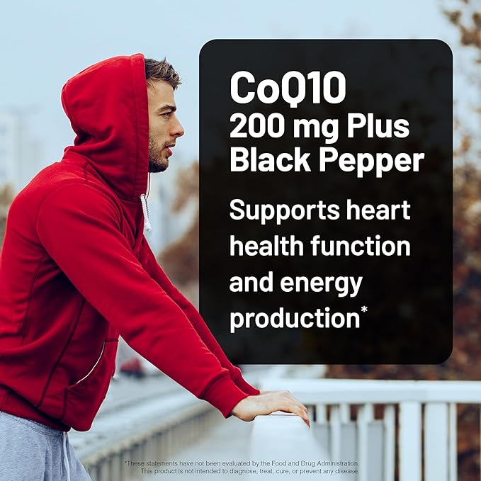 NatureWise CoQ10 200mg + Black Pepper Softgels - High Absorption Coenzyme Q10 + Black Pepper - Antioxidant for Heart Health + Cellular Energy - Vegan, Non-GMO, Gluten-Free - 90 Count[90-Day Supply]