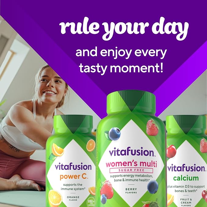 Vitafusion Women’s Sugar Free Daily Multivitamin Supplement,Keto Diet Friendly Adult Gummy Vitamin for Energy,Bone & Immune Support*,(Pack of 180)