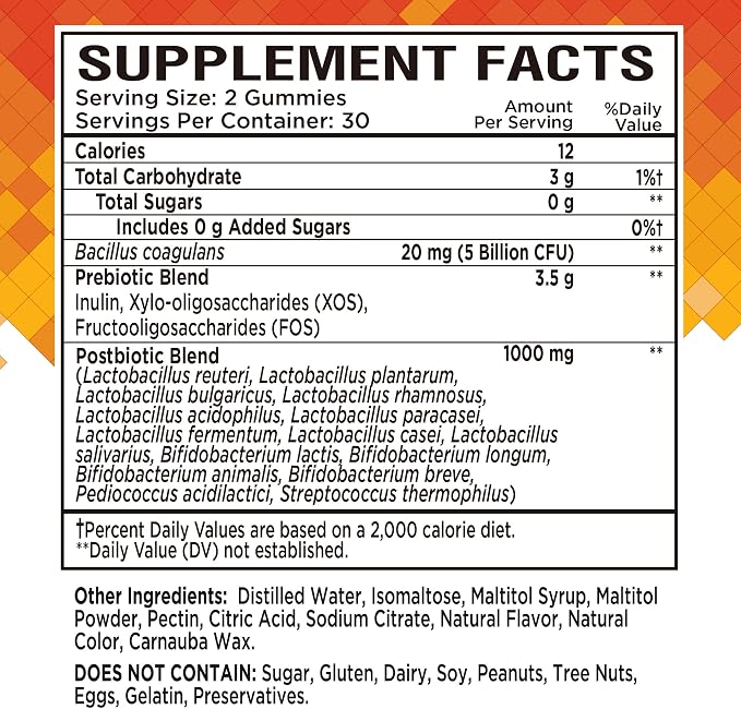 NutraPep Prebiotic Probiotic & Postbiotic Gummies for Women Men & Kids Children - High Potency 5 Billion CFU - Sugar-Free & Gluten Free