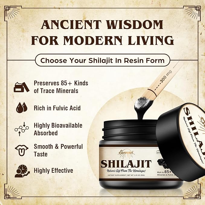 Shilajit Pure Himalayan Organic Shilajit Resin - 600mg Maximum Potency Natural Organic Shilajit Resin with 85+ Trace Minerals & Fulvic Acid for Energy, Immune Support, 30 Grams (4 Pack)