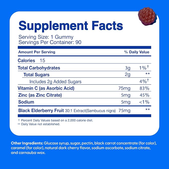 Feel Great Vitamin Co. Elderberry Gummies for Kids | Immune Support | Natural Antioxidant Immune Booster | with Vitamin C and Zinc | Gluten Free & Vegetarian | 90 ct 2 Pack
