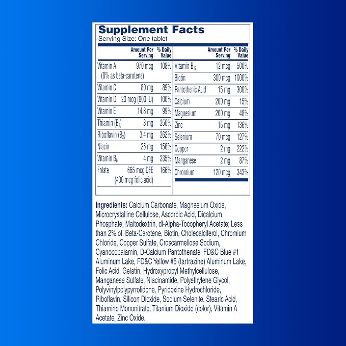 One A Day Men’s Pro Edge Multivitamin, Supplement with Vitamin A,C,D, E and Zinc for Immune Health Support and Magnesium for Healthy Muscle Function, 50 Count