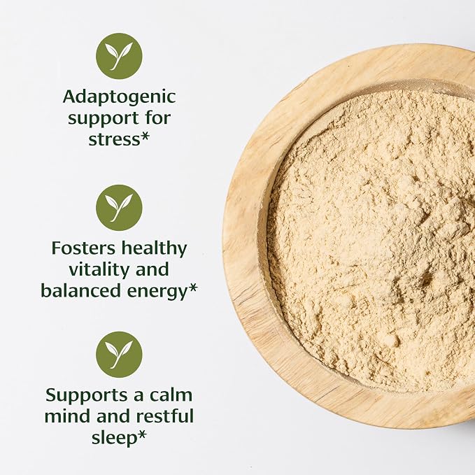 Banyan Botanicals Organic Ashwagandha Root Powder–1lb Bulk (504 Servings)Natural Cortisol Manager & Adrenal Support–Stress Relief, Better Sleep & Energy–Adaptogen for Smoothies & Moon Milk–Vegan,FFL*