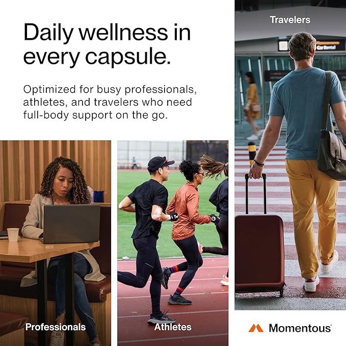 Momentous Essential Multivitamin for Women & Men - Complete Vitamin & Mineral Complex for Athletes & Wellness Enthusiasts - GMO & Gluten Free - NSF Certified for Sport - 30 Servings