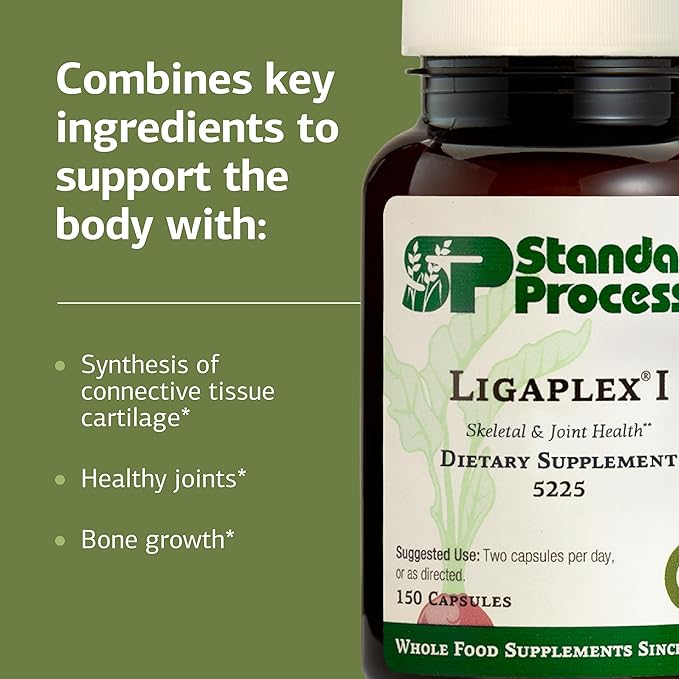 Standard Process Ligaplex I - Joint Support Supplement for Ligament & Cartilage Health - Bone Strength Support - Non-Soy, Gluten-Free & Non-Dairy - 150 Capsules