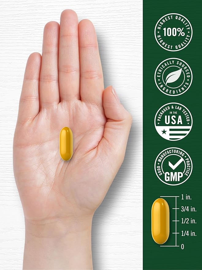 Carlyle Turmeric Curcumin Supplement 500mg | 60 Softgels | with Black Pepper Extract | 95% Curcuminoids | Non-GMO, Gluten Free